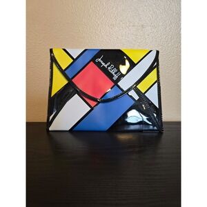 Vintage JOSEPH RIBKOFF Mondrian Art Color Block Envelope Clutch Handbag